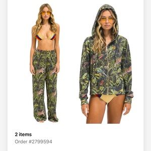 Aviator Nation Jungle Print pants and hoodie set